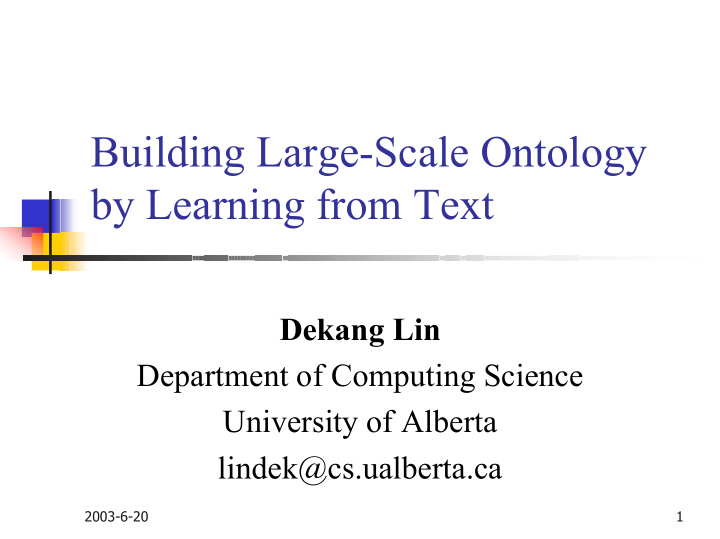 building large scale ontology by learning from text