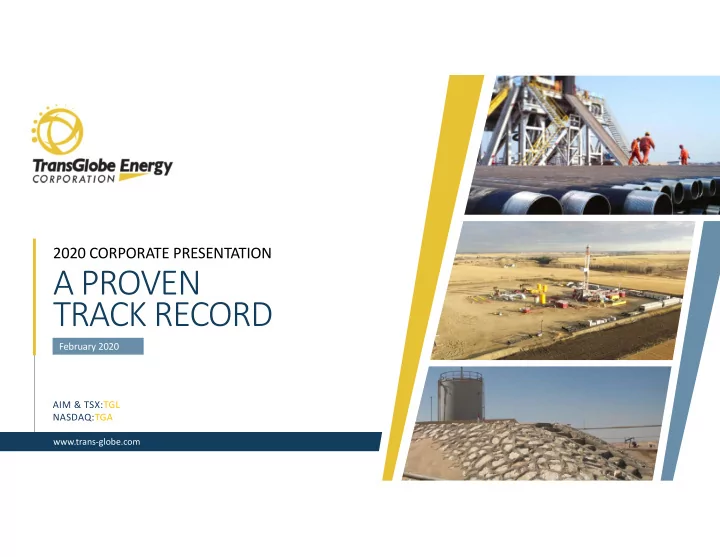 a proven track record