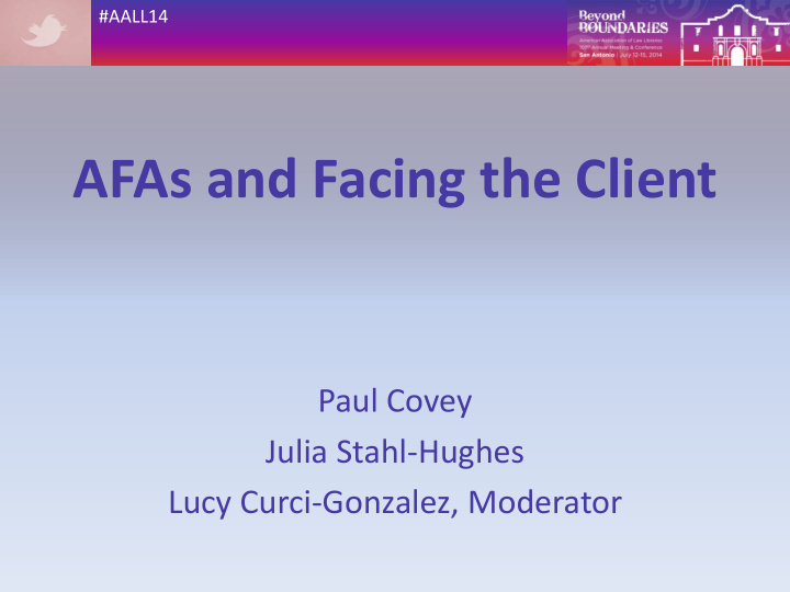 afas and facing the client