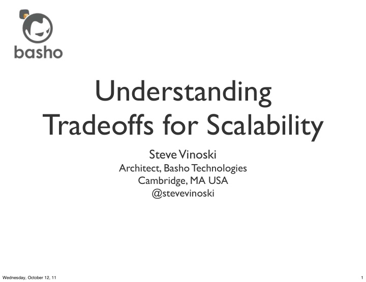 understanding tradeoffs for scalability
