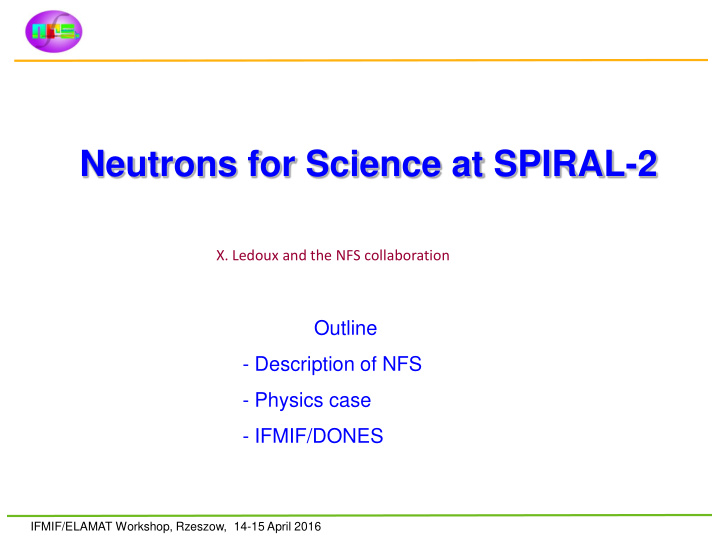 neutrons for science at spiral 2