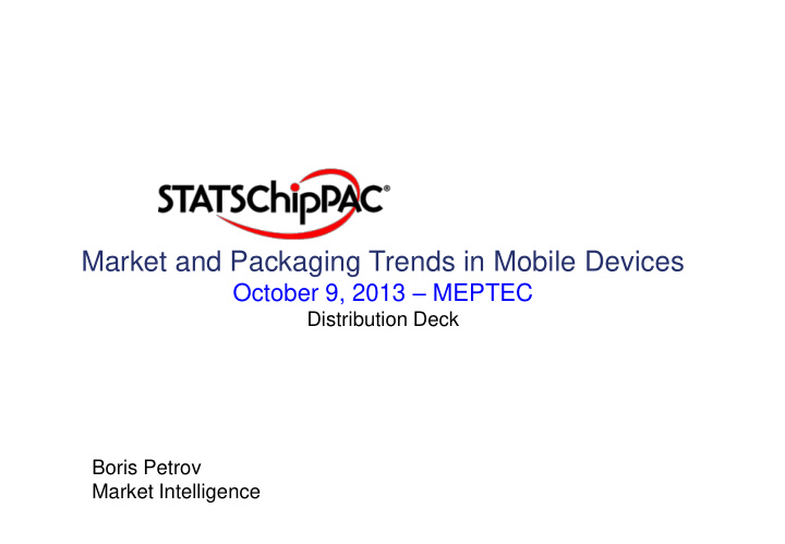 market and packaging trends in mobile devices