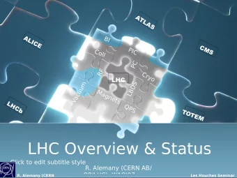 LHC Overview &amp; Status  Click to edit subtitle style  R. Alemany (CERN AB/  OP/LHC)  WAO'07  R.