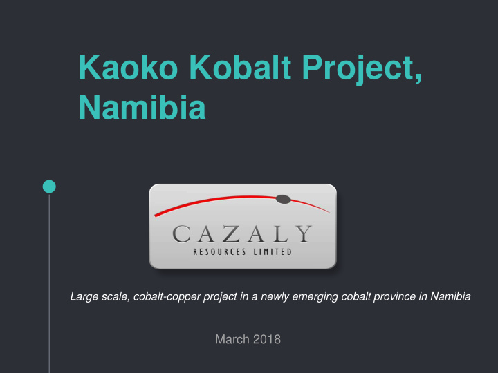 kaoko kobalt project namibia