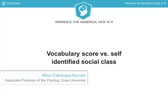 Vocabulary score vs. self  identified social class  Mine Cetinkaya-Rundel  Associate Professor of