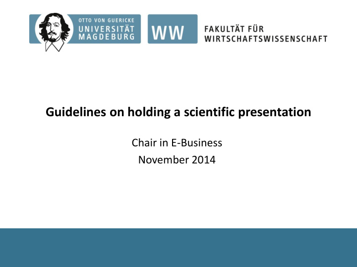guidelines on holding a scientific presentation