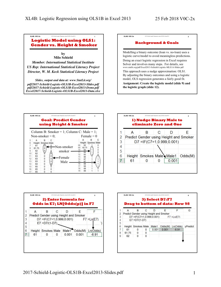 xl4b logistic regression using ols1b in excel 2013 25 feb