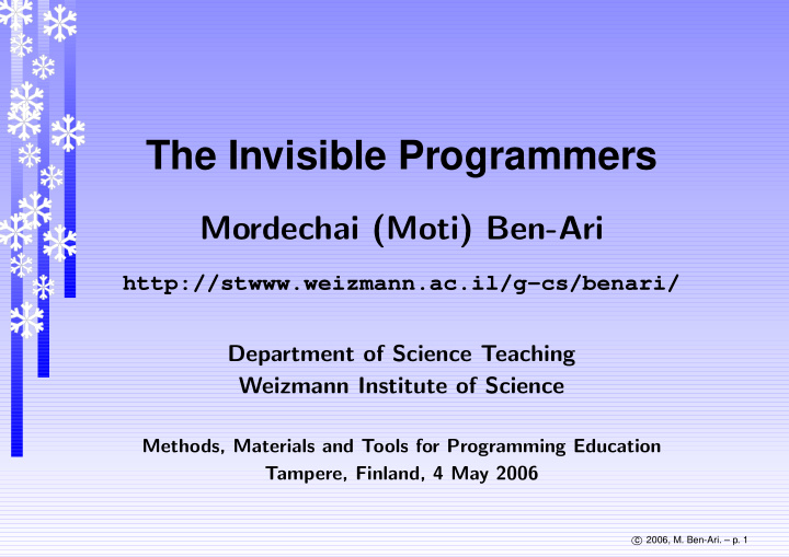 the invisible programmers
