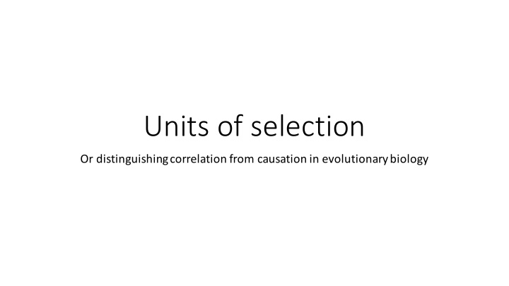 units of selection
