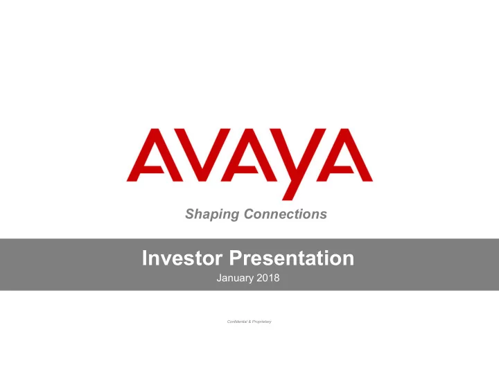 investor presentation