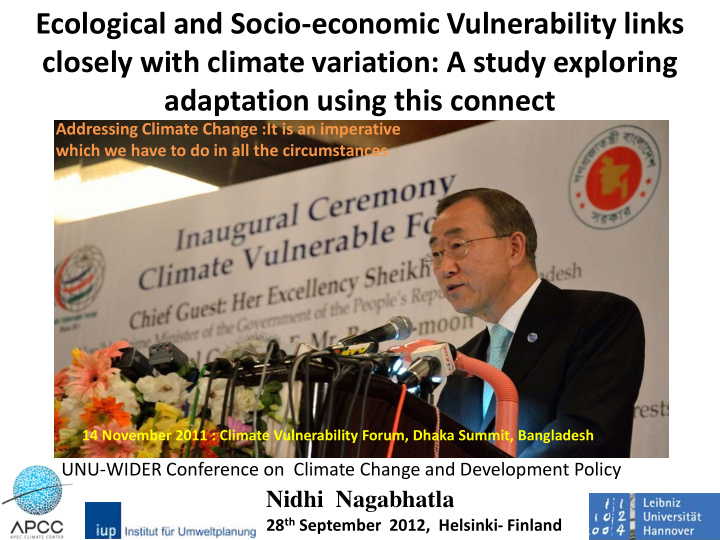 ecological and socio economic vulnerability links closely