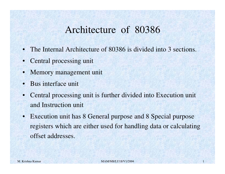 architecture of 80386