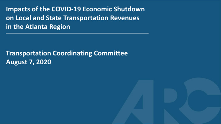 impacts of the covid 19 economic shutdown on local and
