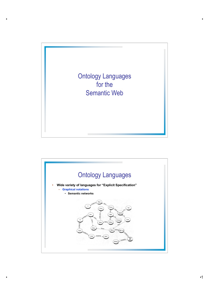 ontology languages for the semantic web ontology languages