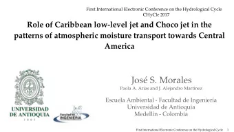 Jos S. Morales  Paola A. Arias and J. Alejandro Martinez  Escuela Ambiental - Facultad de