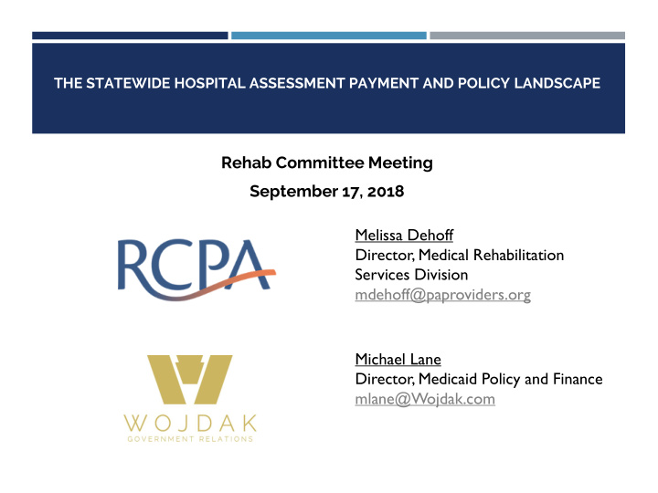 rehab committee meeting september 17 2018 melissa dehoff