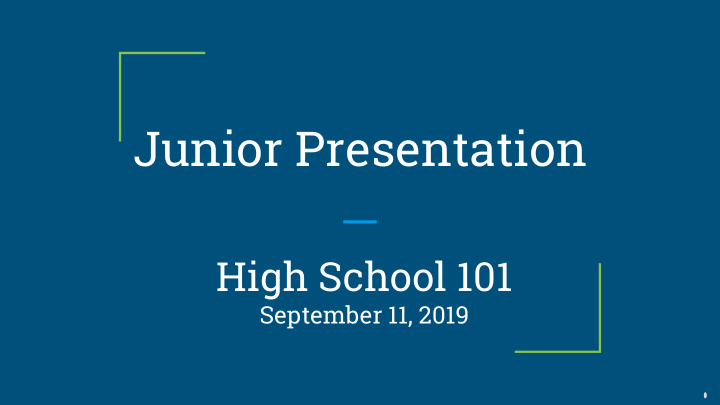 junior presentation