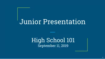 Junior Presentation  High School 101  September 11, 2019  MHS Student Services  White Spruce  Red