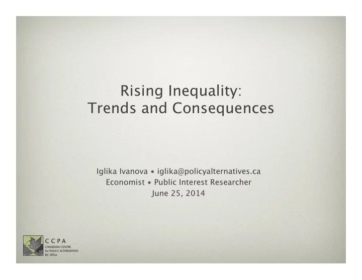 rising inequality trends and consequences