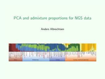 PCA and admixture proportions for NGS data  Anders Albrechtsen  Admixture model  NGSadmix