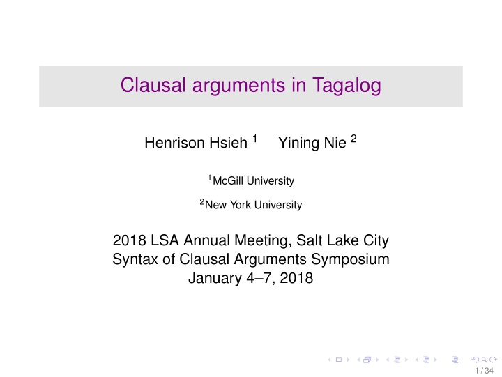 clausal arguments in tagalog