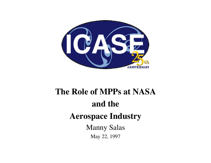 the role of mpps at nasa and the aerospace industry