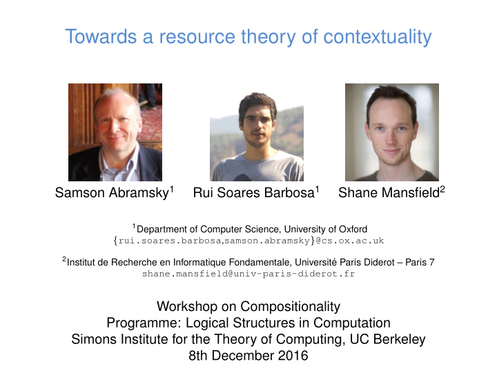 towards a resource theory of contextuality
