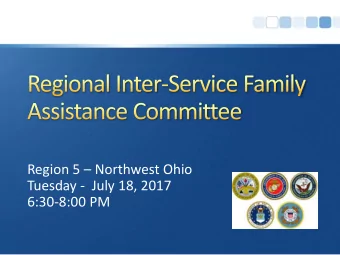 Tuesday - July 18, 2017  6:30-8:00 PM  Agenda  6:30-6:35  Welcome / Announcements 180 th FW MSgt