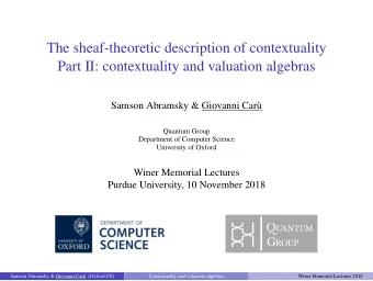 The sheaf-theoretic description of contextuality  Part II: contextuality and valuation algebras