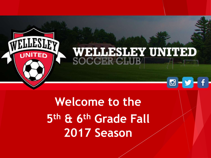 welcome to the 5 th 6 th grade fall 2017 season agenda