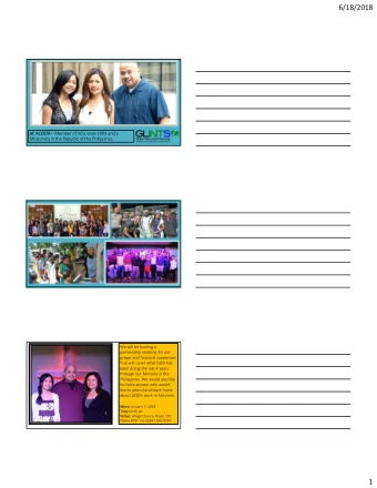 6/18/2018  AC AC ACOST ACOSTA  Member of VCG since 1993 and a Missionary in the Republic of the