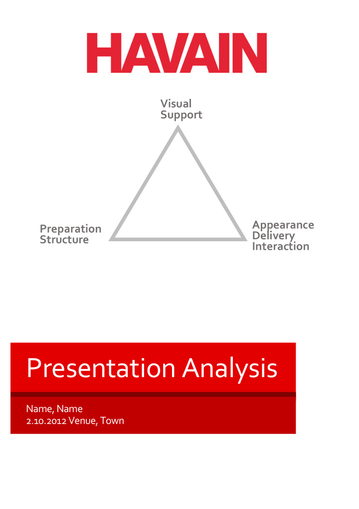 visual support appearance preparation delivery structure