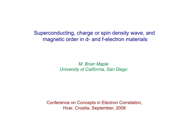 superconducting charge or spin density wave and magnetic