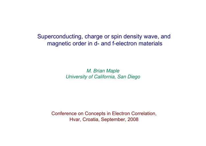 superconducting charge or spin density wave and magnetic