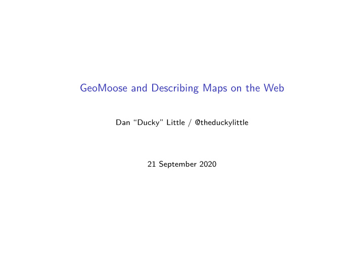 geomoose and describing maps on the web