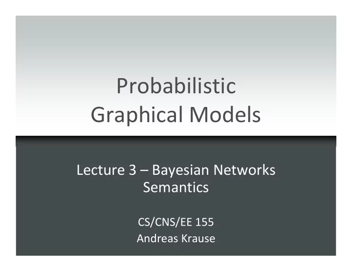 probabilistic graphical models