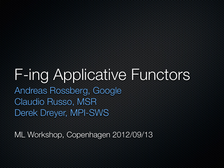 f ing applicative functors