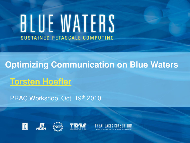 optimizing communication on blue waters