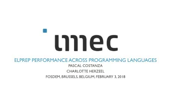 ELPREP PERFORMANCE ACROSS PROGRAMMING LANGUAGES  PASCAL COSTANZA  CHARLOTTE HERZEEL  FOSDEM,
