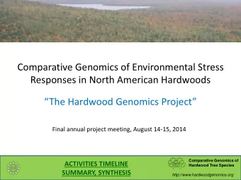 Comparative Genomics of Environmental Stress  Responses in North American Hardwoods  The