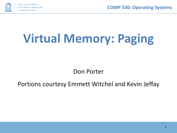 virtual memory paging