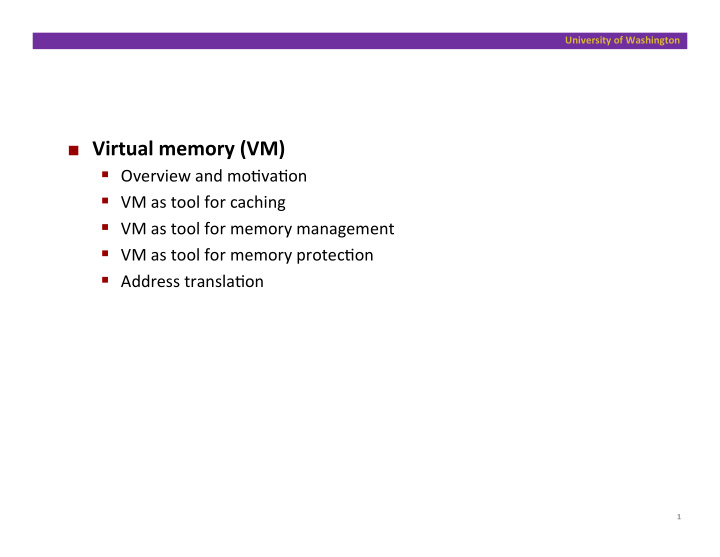 virtual memory vm