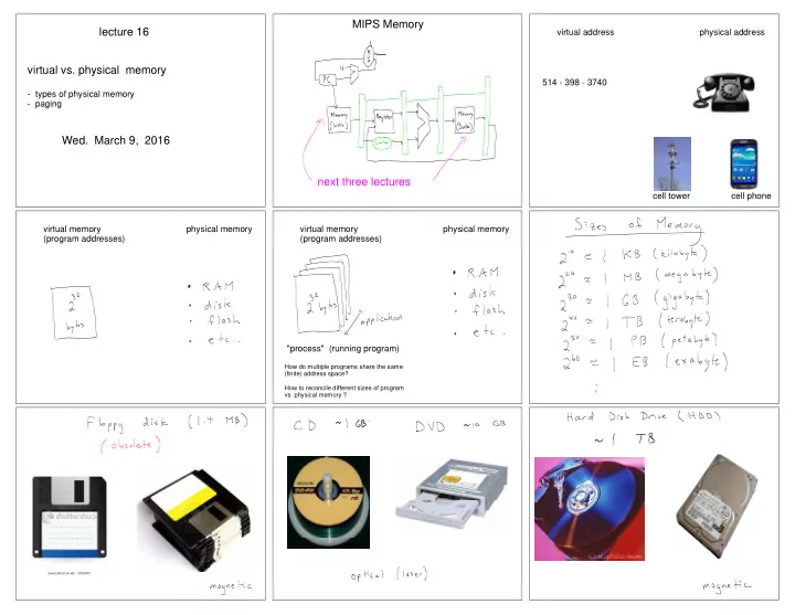 mips memory lecture 16