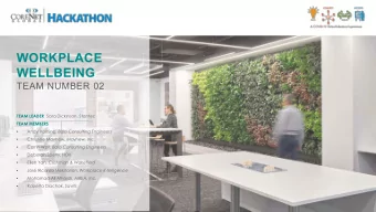 WORKPLACE  WELLBEING  TEAM NUMBER 02 TEAM LEADER Sara Dickinson, Stantec  TEAM MEMBERS Andy