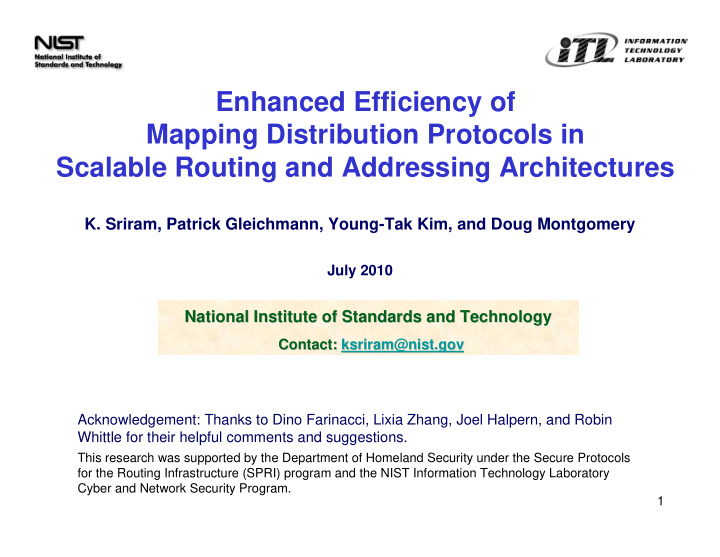 enhanced efficiency of mapping distribution protocols in