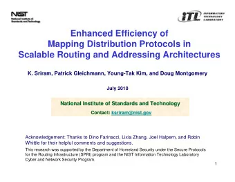 Enhanced Efficiency of  Mapping Distribution Protocols in  Scalable Routing and Addressing