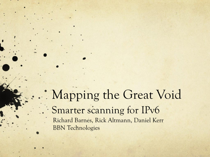 mapping the great void