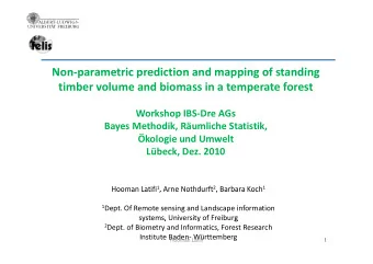 Non parametric prediction and mapping of standing  Non-parametric prediction and mapping of