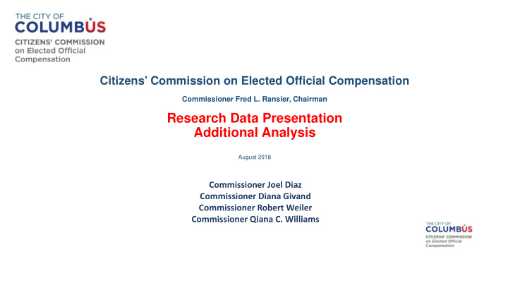 research data presentation additional analysis