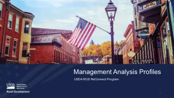 Management Analysis Profiles  USDA RUS ReConnect Program 1  Chris Colberg  USDA  RUS  Acting